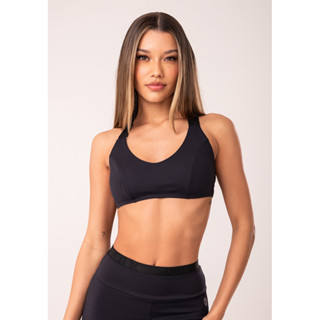 TOP FITNESS FEMININO COM ELÁSTICO CRUZADO OASIS DLK em Oferta na Shopee
