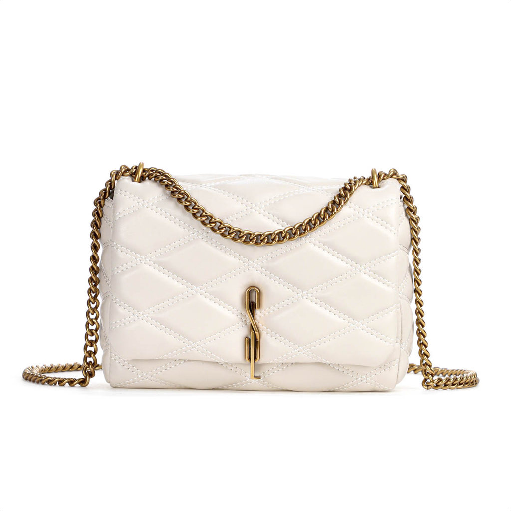 Bolsa Pequena Santa Lolla Corrente Transversal Soft Off White - Feminino em Oferta na Shopee
