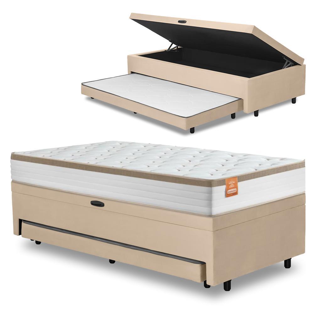 Cama Bibox Baú com Colchão Real Solteiro e Cama Auxiliar Conjugada 88x188x73cm Bela em Oferta na Shopee