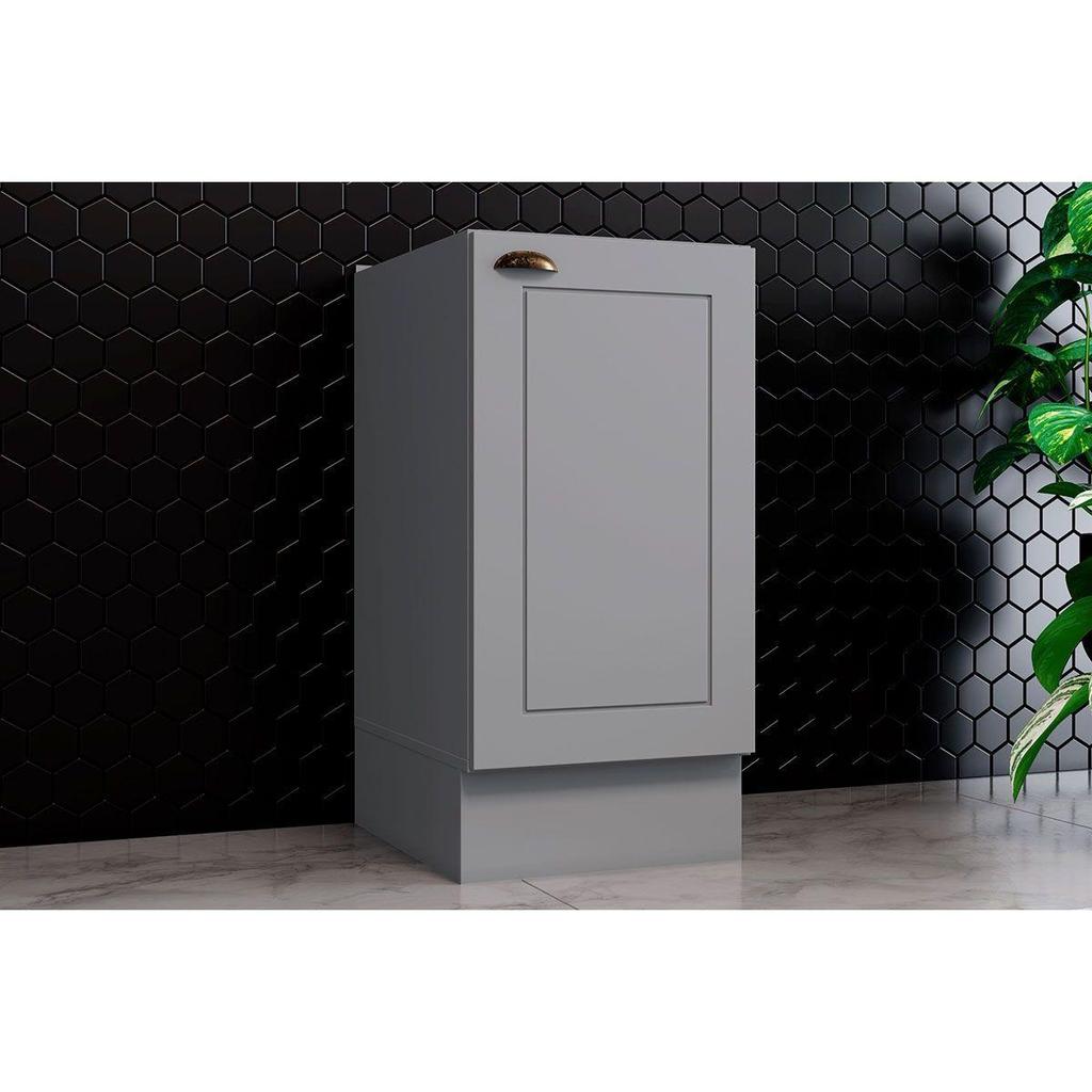 Balcão de Cozinha Americana c/1 Porta s/Tampo 40cm Cinza - Henn
