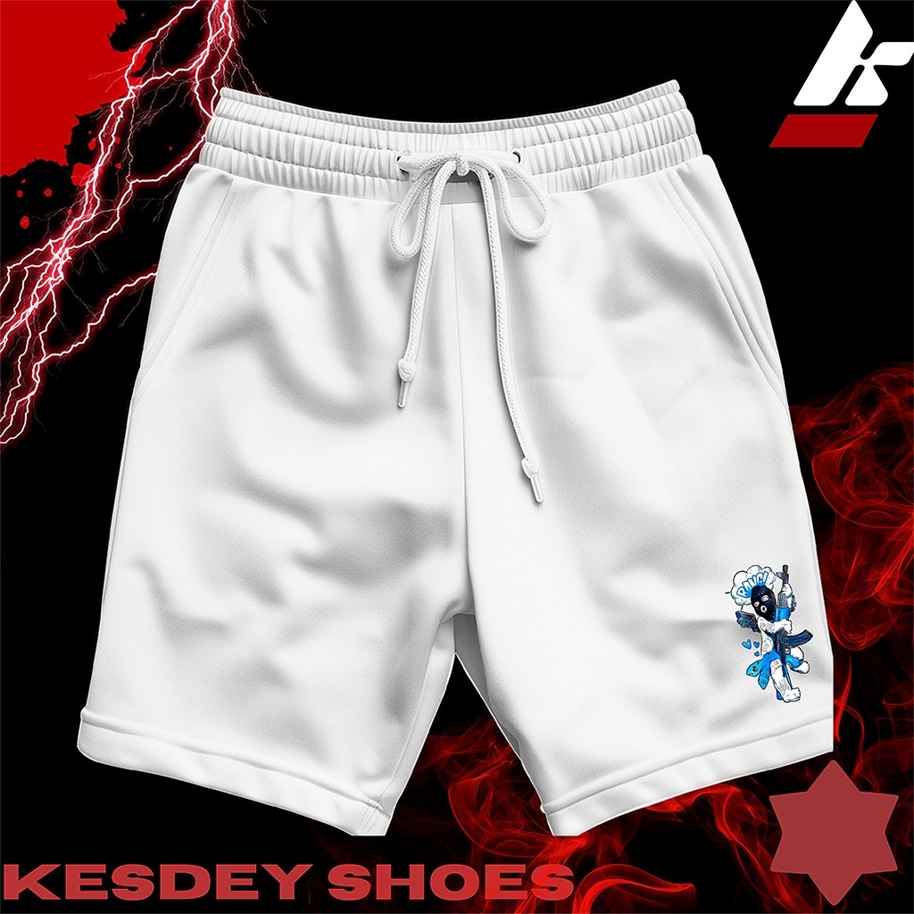 Shorts Masculina Bermuda Estilo Mauricinho Leve Slim com Bolso Lateral Estampa ANJO BANG