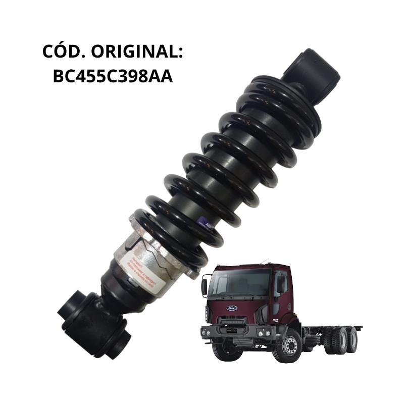 Amortecedor Traseiro Da Cabine Com Mola Novo Ford Cargo 1317 Ate 3133 Cod Original BC455C398AA