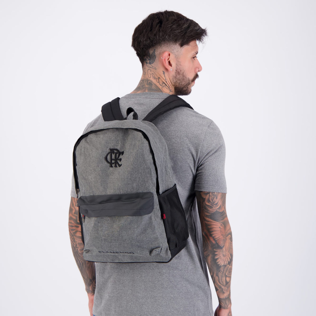 Mochila Flamengo Esportiva Cinza em Oferta na Shopee