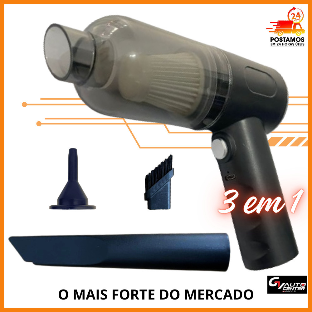 Aspirador Pó Automotivo Portátil 3 em 1 Premium Sucção Forte Limpeza Carro Casa Removedor Poeira