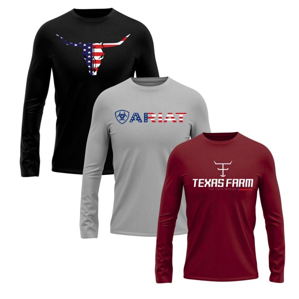 Kit Camisa Uv Masculina Country Proteção Térmica