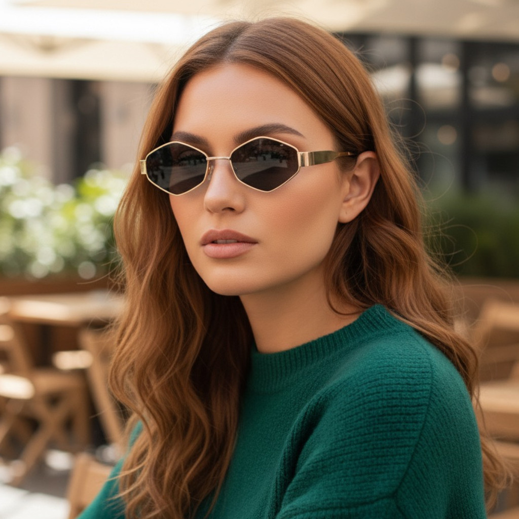 Óculos De Sol Feminino Redondo Armação De Metal Retrô Proteção UV400 Da Moda em Oferta na Shopee