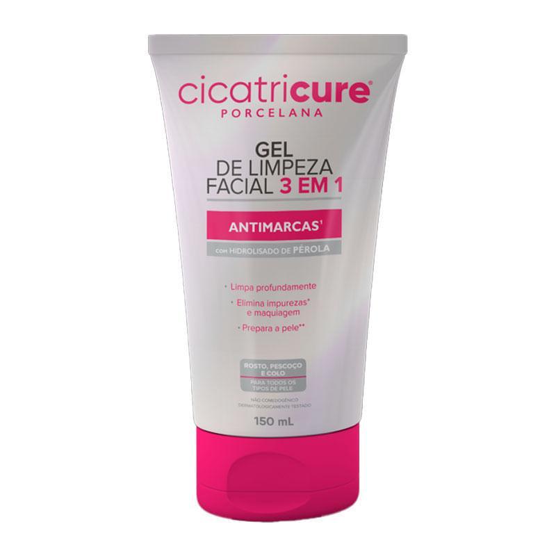 Gel de Limpeza Facial 3 em 1 Antimarcas Cicatricure Porcelana 150ml