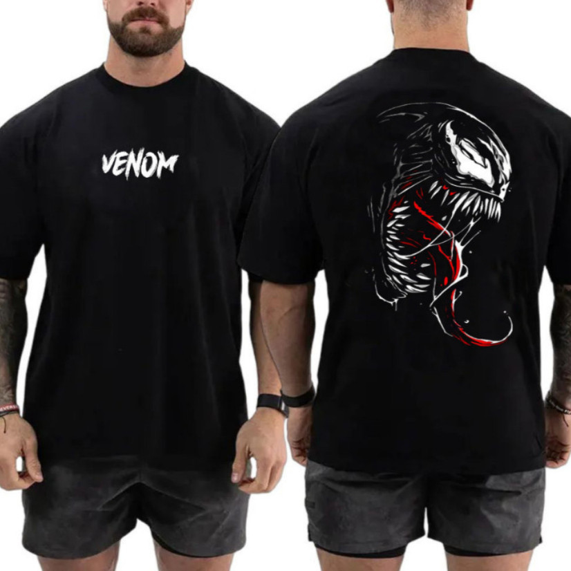 Camiseta Unissex Masculina e Feminina Academia Grande Academia Venom Fit Camisa 100% Algodão Novo