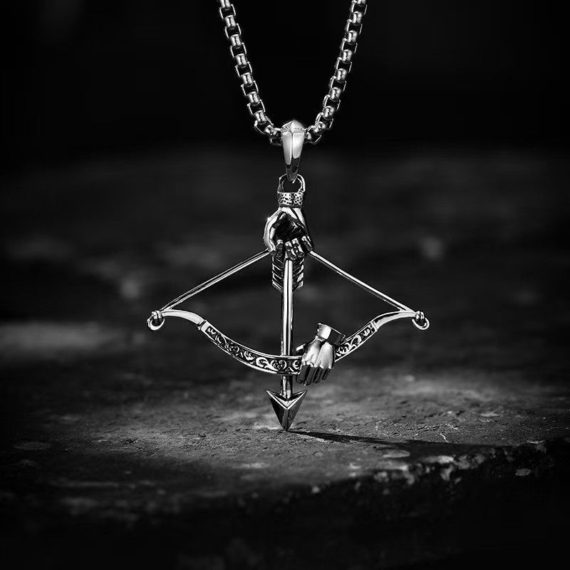 Colares De Corrente De Aço Inoxidável Com Pingente 3D De Flecha De Arco Personalizado Para Homens Joias De Hip-hop