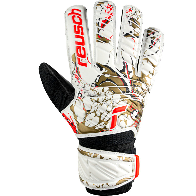LUVA REUSCH ATTRAKT SOLID WHITE/GOLD/BLACK