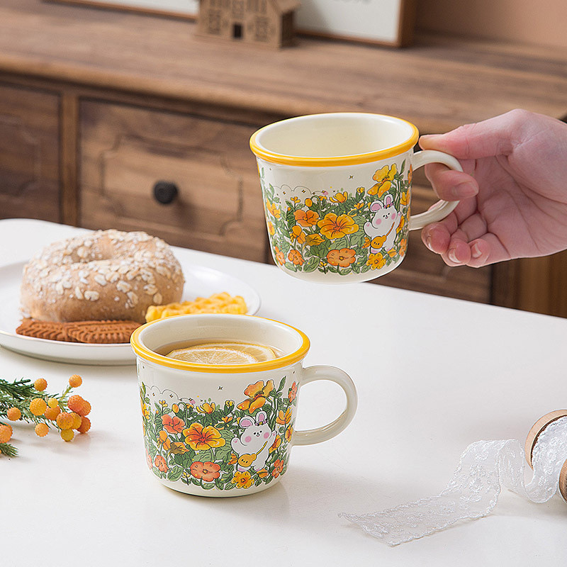 Copo de Cerâmica Fofo de Desenho Animado Copo de Água Copo de Leite Copo de Café da Manhã Copo Infantil Copo de Presente