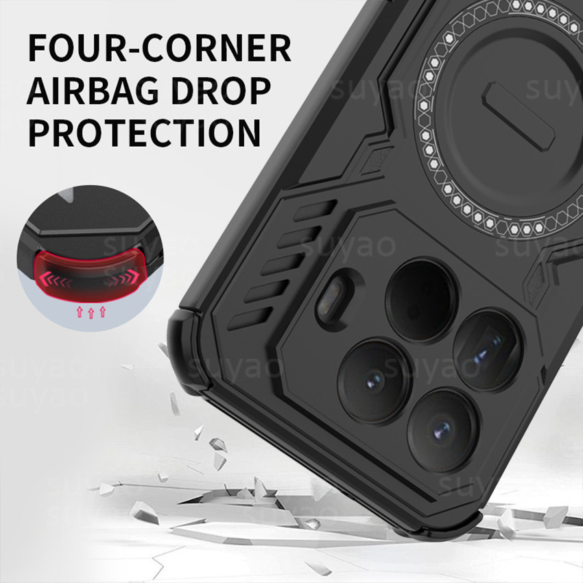 Para Xiaomi 15TPro 15T Pro 2025 Armor Phone Case Atração Magnética Anel De Dissipação De Calor Invólucro Xiaomi15TPro Xi - detalhe