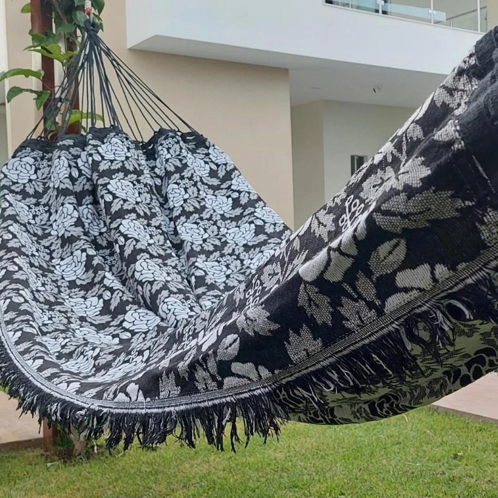 Rede de Dormir Descanso Casal e Solteiro Indiana Reforçada 4m Varanda Sacada Várias Cores