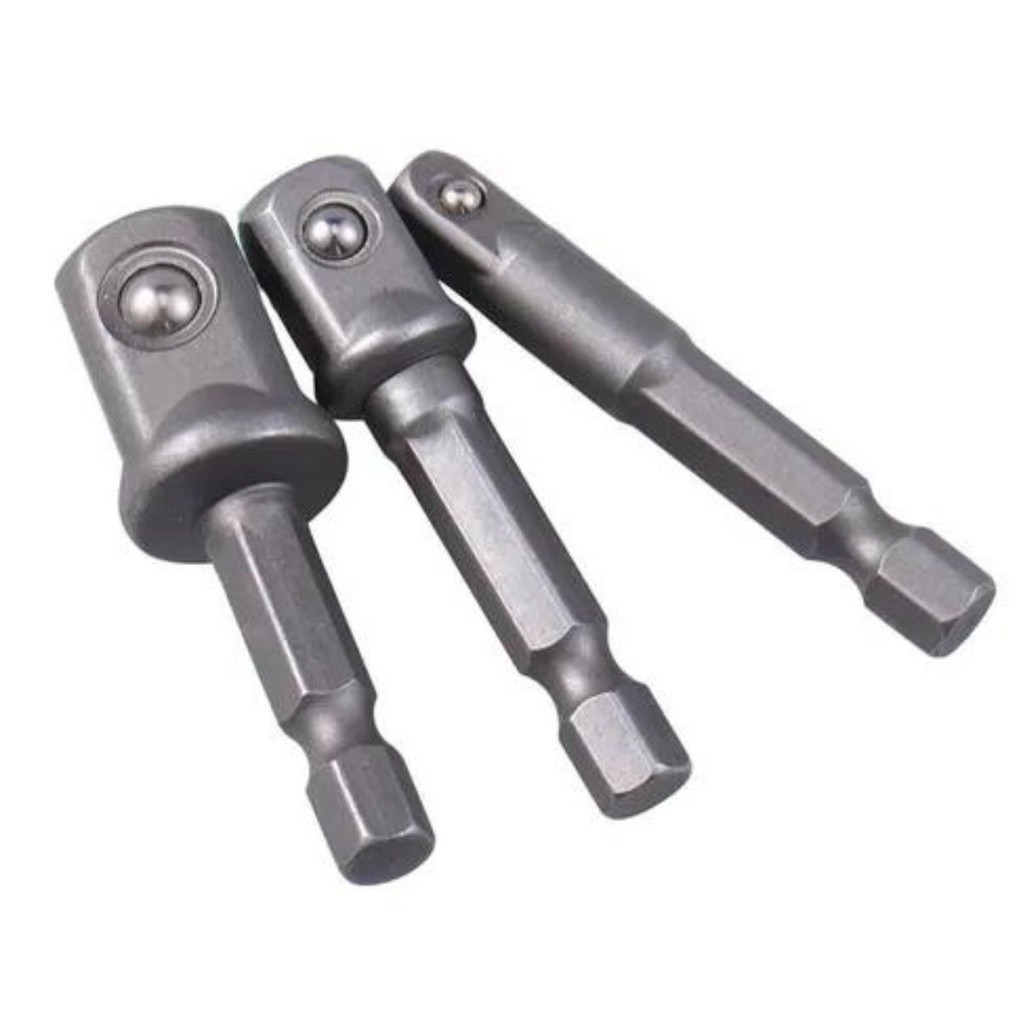 Kit 3 Peças Adaptador Soquete para Parafusadeira