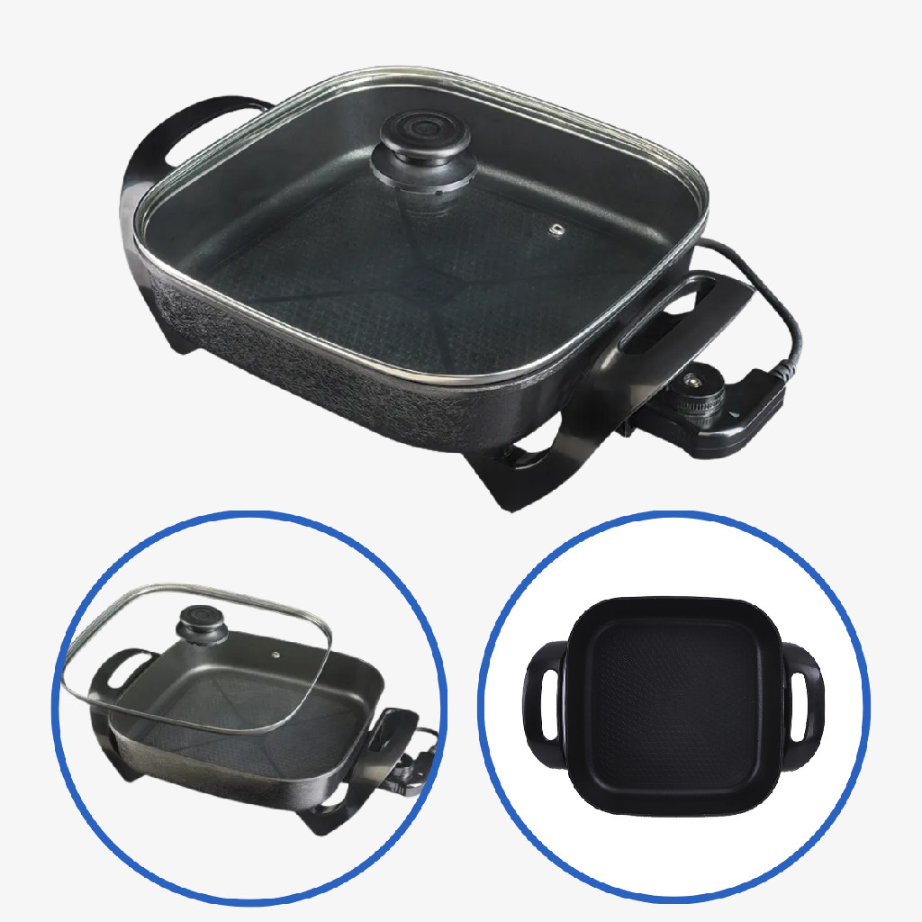 Panela Elétrica Quadrada Antiaderente Mangiare Agratto 220V