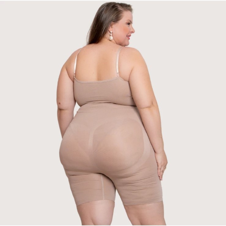 Kit 1 ou 2 Macaquinho Body Modelador Aperta Barriga Modela Bumbum Alça Regulável Flexível PLUS SIZE