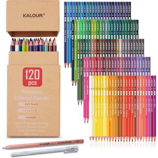 Lápis de cor premium KALOUR, conjunto com 120 cores, núcleo macio para artistas, com cores vibrantes, ideal para desenho
