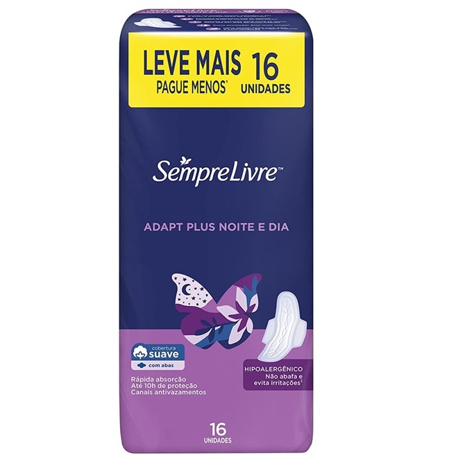 ABSORVENTE SEMPRE LIVRE NOITE E DIA 16un