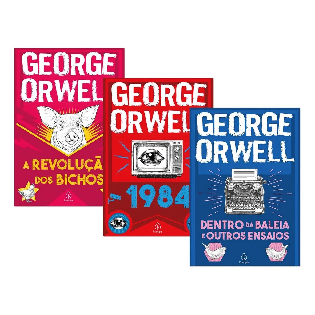 Kit 3 Livros George Orwell | Revolução dos Bichos, 1984 e Dentro da Baleia