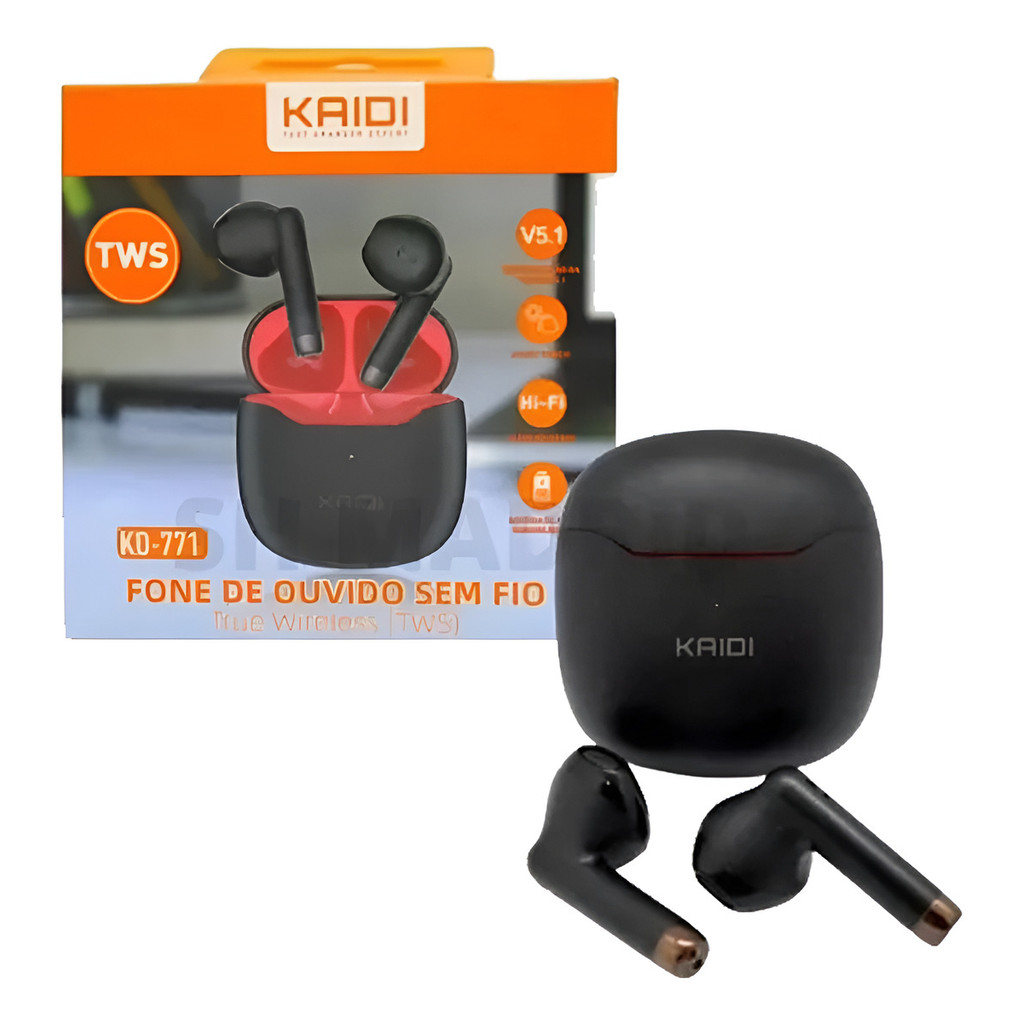 Fone De Ouvido Bluetooth Kaidi Tws Kd-771 771-preto