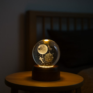 Luminária Crystal Ball 6cm com Base de Plástico Esfera Iluminada 3D para Decoração em Oferta na Shopee