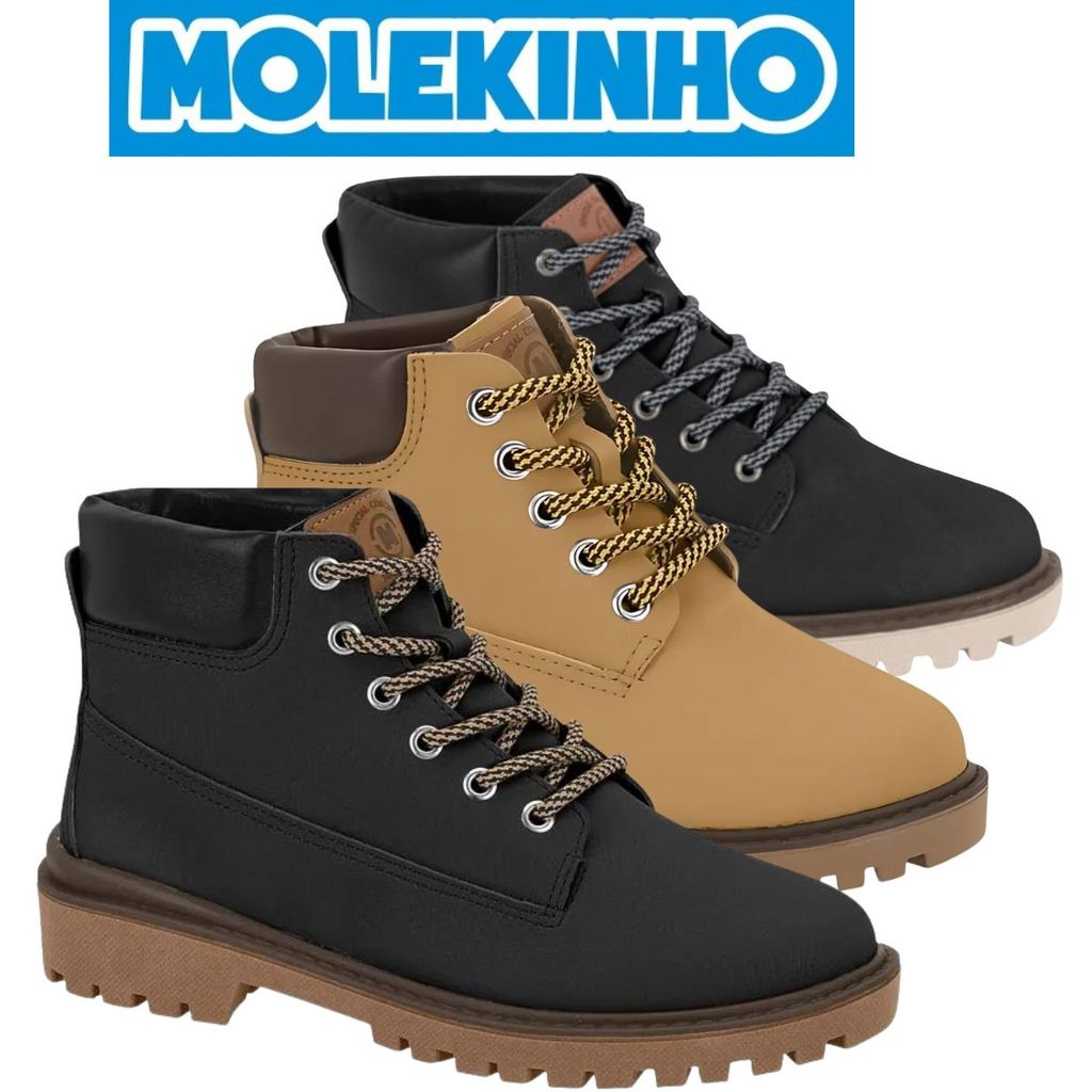 Bota  coturno Menino Molekinho 2817-111 Coturno Tratorado Confortavel Macia