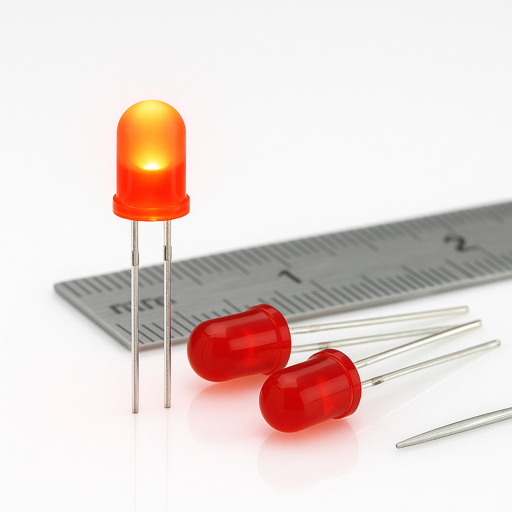 Led 5mm Vermelho Difuso 1000mcd Alto Brilho Arduino Projetos Eletrônica Robótica Protoboard