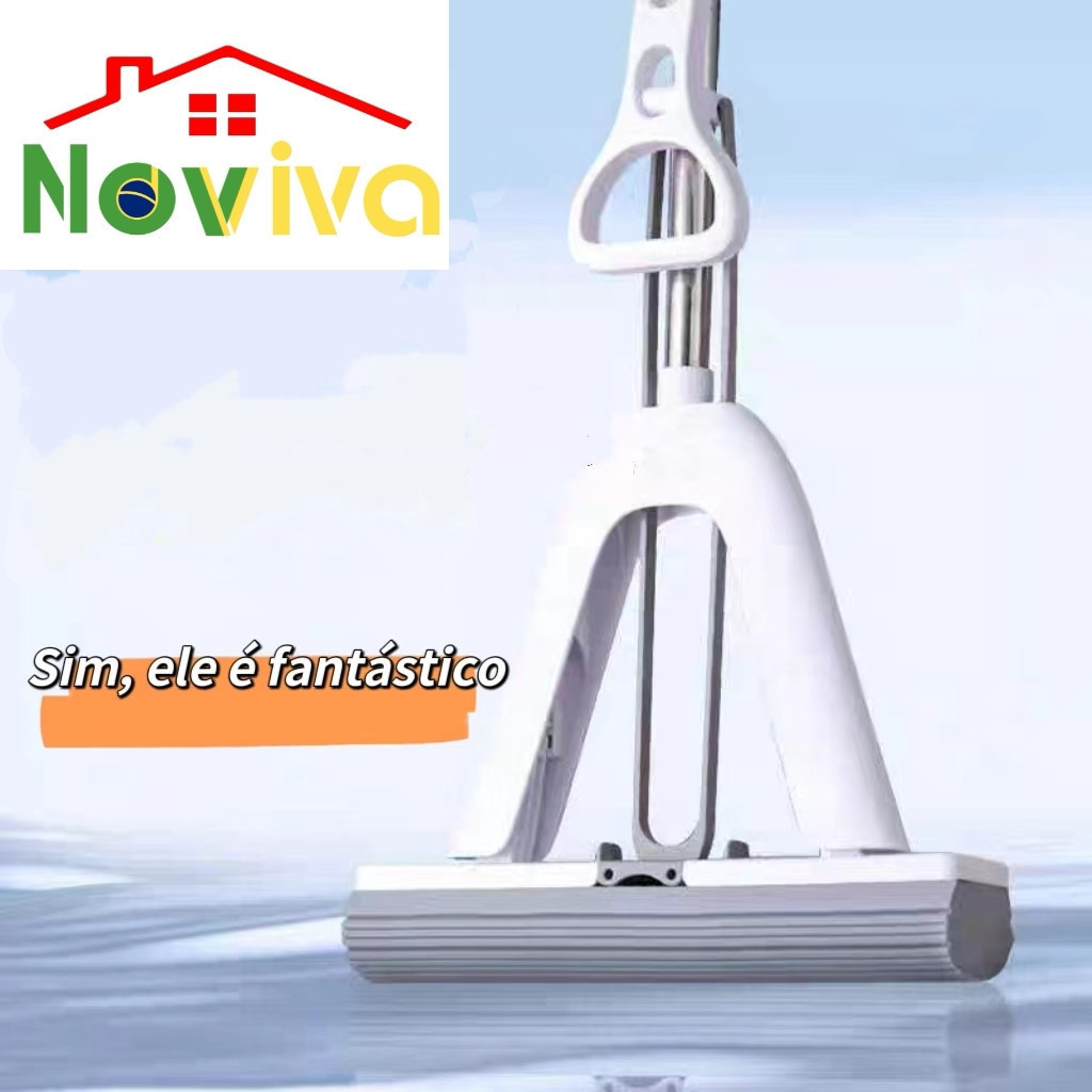 Mop PVA Rodo Esfregão  Limpeza Rápida e Eficaz Leve Compacto Favorito 130cm Mágico Mop Noviva