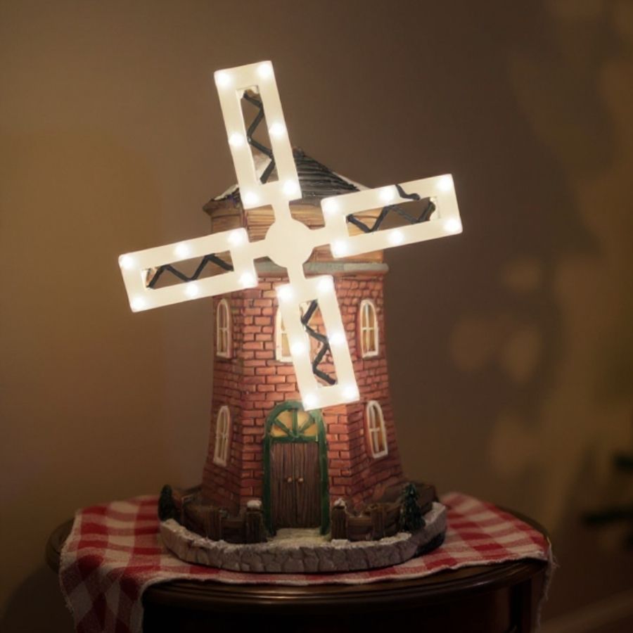Cenário De Natal - Moinho com Som , Luz e Movimento - 11x10,5x14,5cm - RZO02312 - 1 unidade