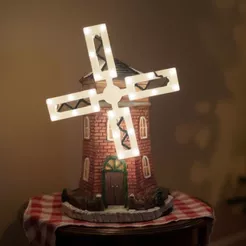 Cenário De Natal - Moinho com Som , Luz e Movimento - 11x10,5x14,5cm - RZO02312 - 1 unidade