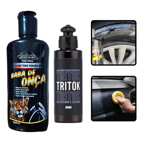 Revitalizador De Plásticos Tritok + Pretinho Baba De Onça em Oferta na Shopee