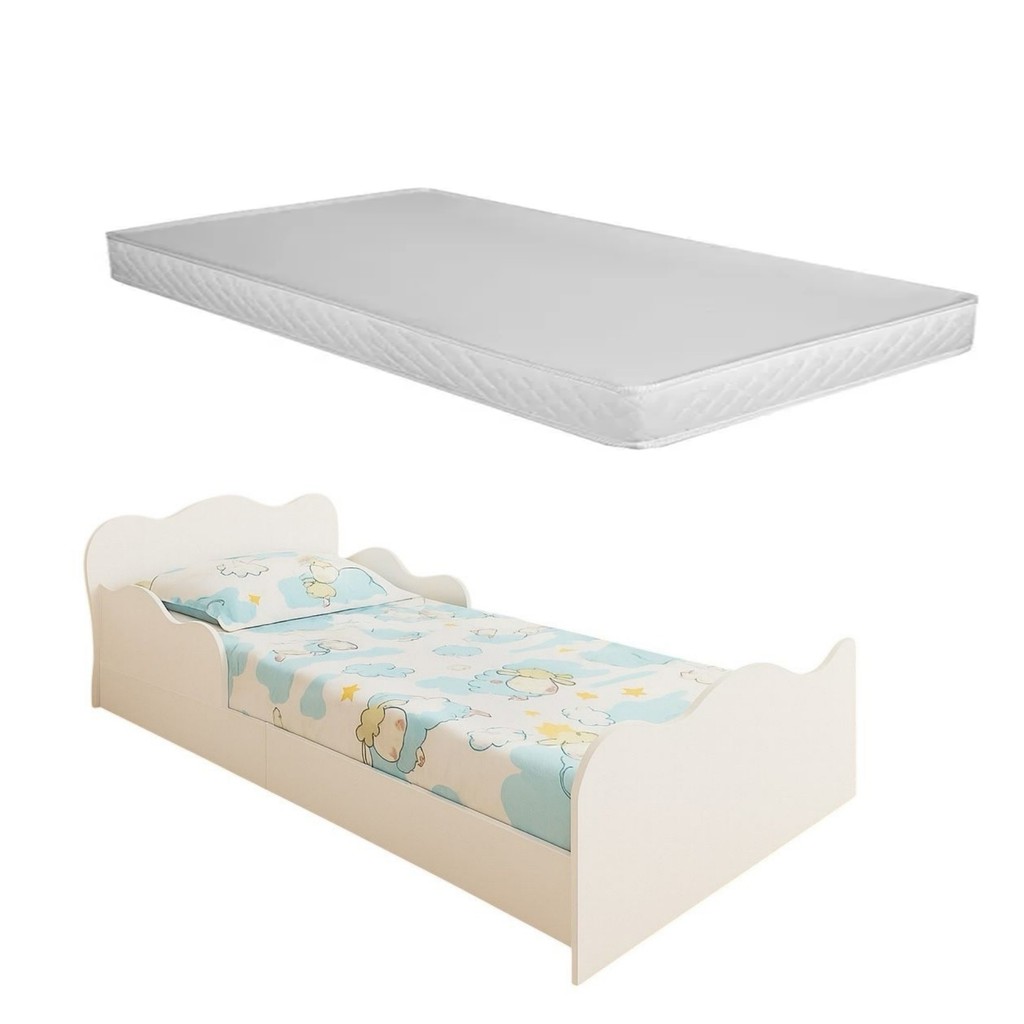 MINI CAMA MONTESSORIANA JUVENIL MENINO/MENINA COM COLCHÃO INCLUSO - BRANCO em Oferta na Shopee