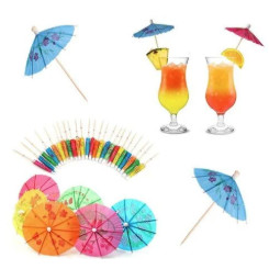 Pacote de Palito Guarda Chuva para Drinks c/ 12 Unidades