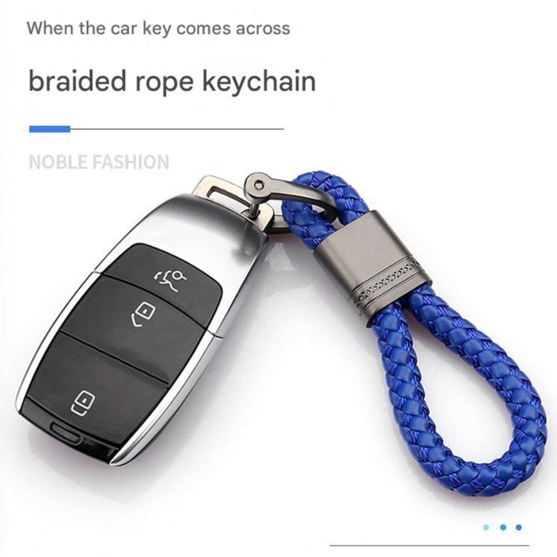 Li * Acessório Moderno Para Chave Automotiva, Design Trançado, Anéis Metal, Suporte Seguro
