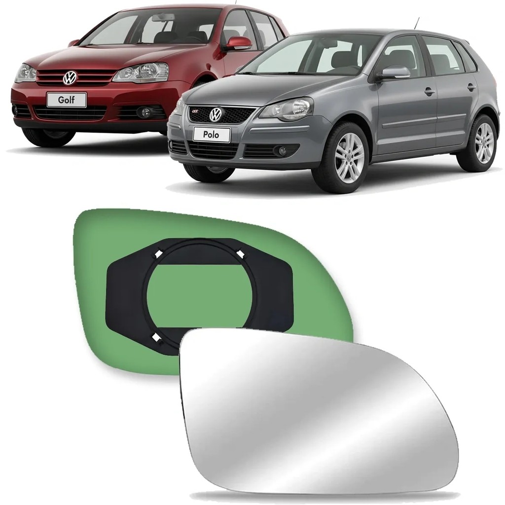 Lente Subconjunto Base Espelho Retrovisor Golf 2008 a 2011, Polo 2008 a 2011