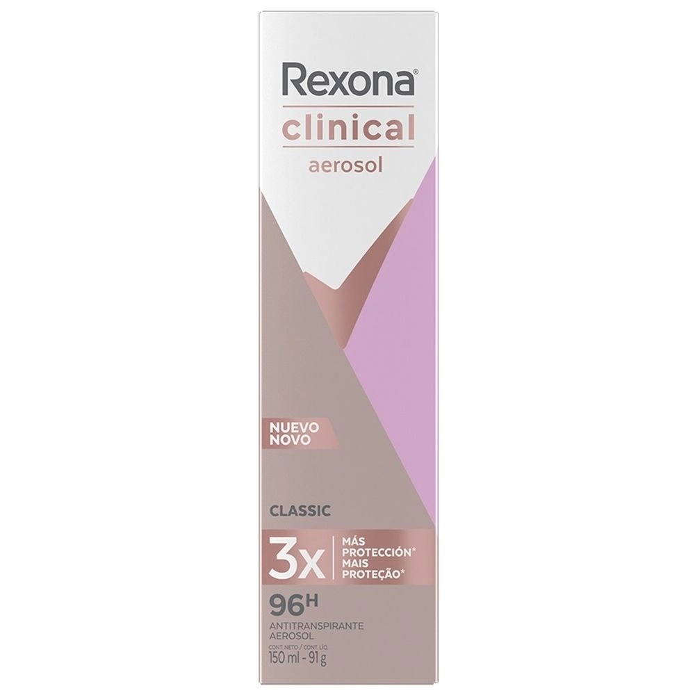 DESODORANTE REXONA CLINICAL AEROSOL 150ML FEMININO CLASSIC
