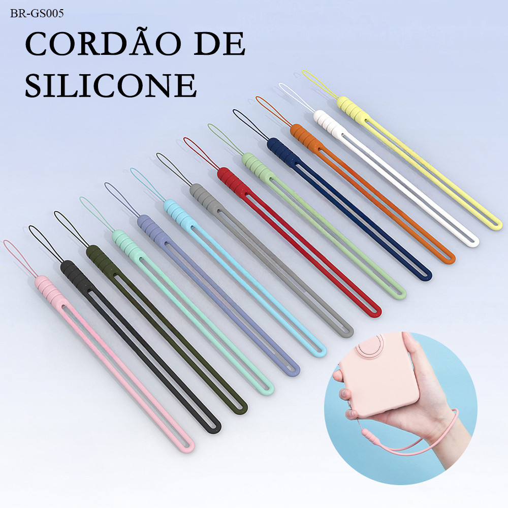 Silicone Mobile Phone Lanyard Anel Anti-perda Corda de Pulso Para Telemóvel GS006 em Oferta na Shopee