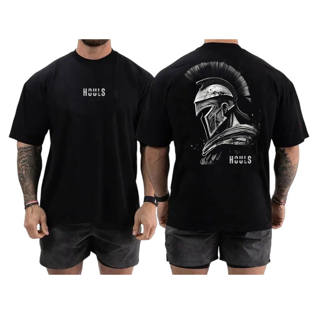 Camiseta Oversized Spartano Musculação Grande 100% Algodão Treino Academia Streetwear