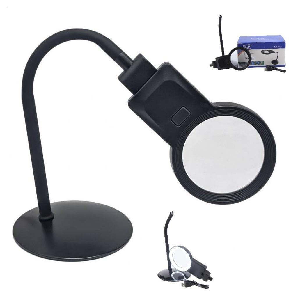 LUPA LUMINARIA BANCADA BIFOCAL 10 LEDS 3X 4,5X AUMENTO MESA ARTICULADA ESTETICA ELETRONICA MANICURE