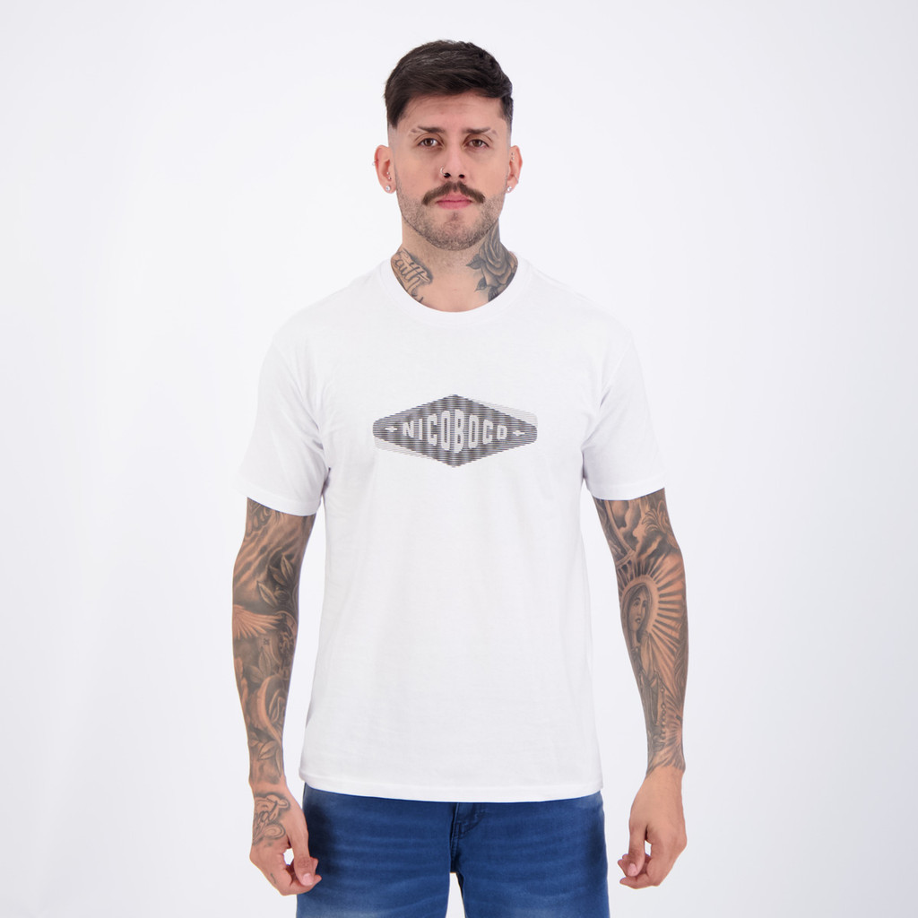 Camiseta Nicoboco Faith Branca em Oferta na Shopee