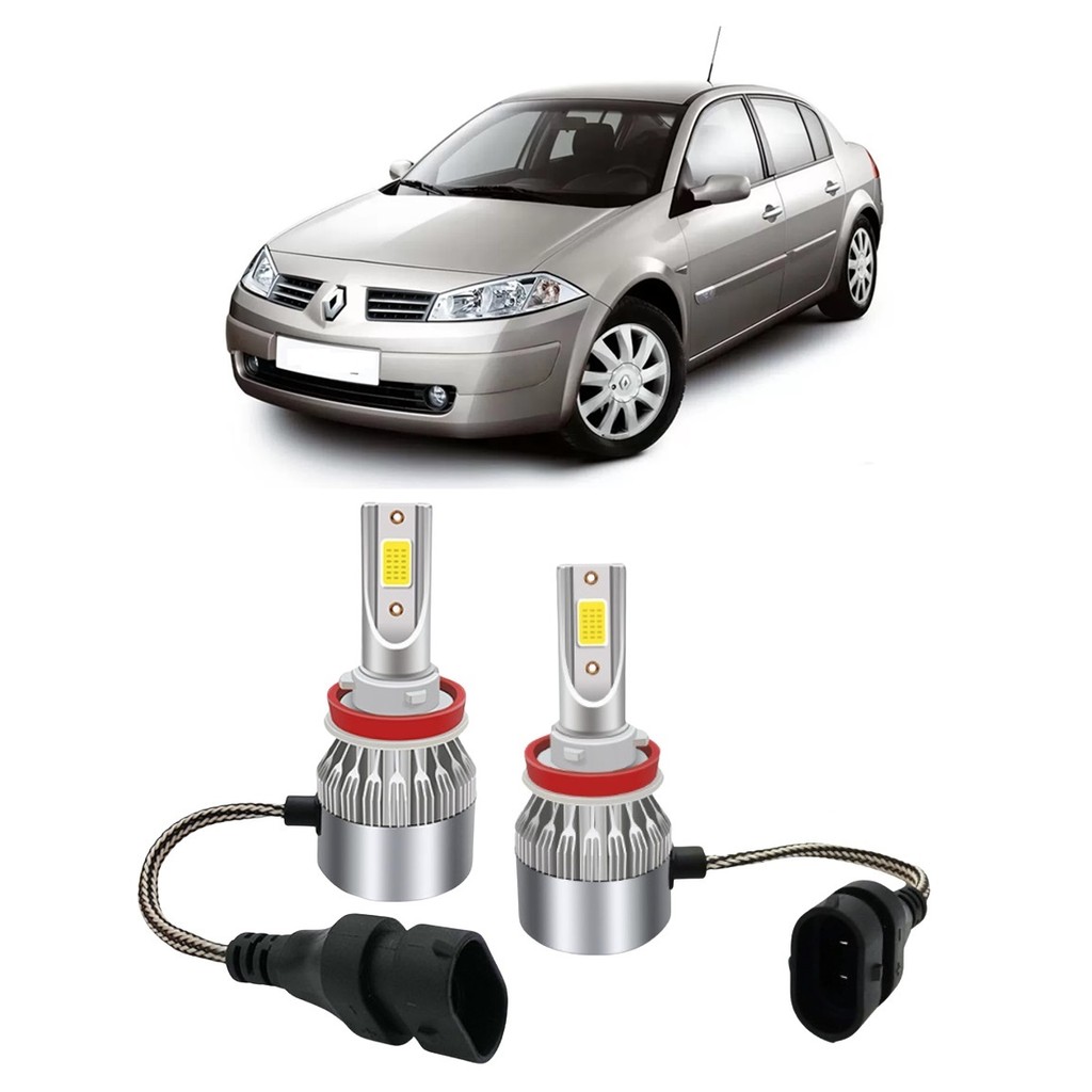 Par Lampada Super LED Farol de Milha Megane 2006 2007 2008 2009 2010 2011 6000k H11