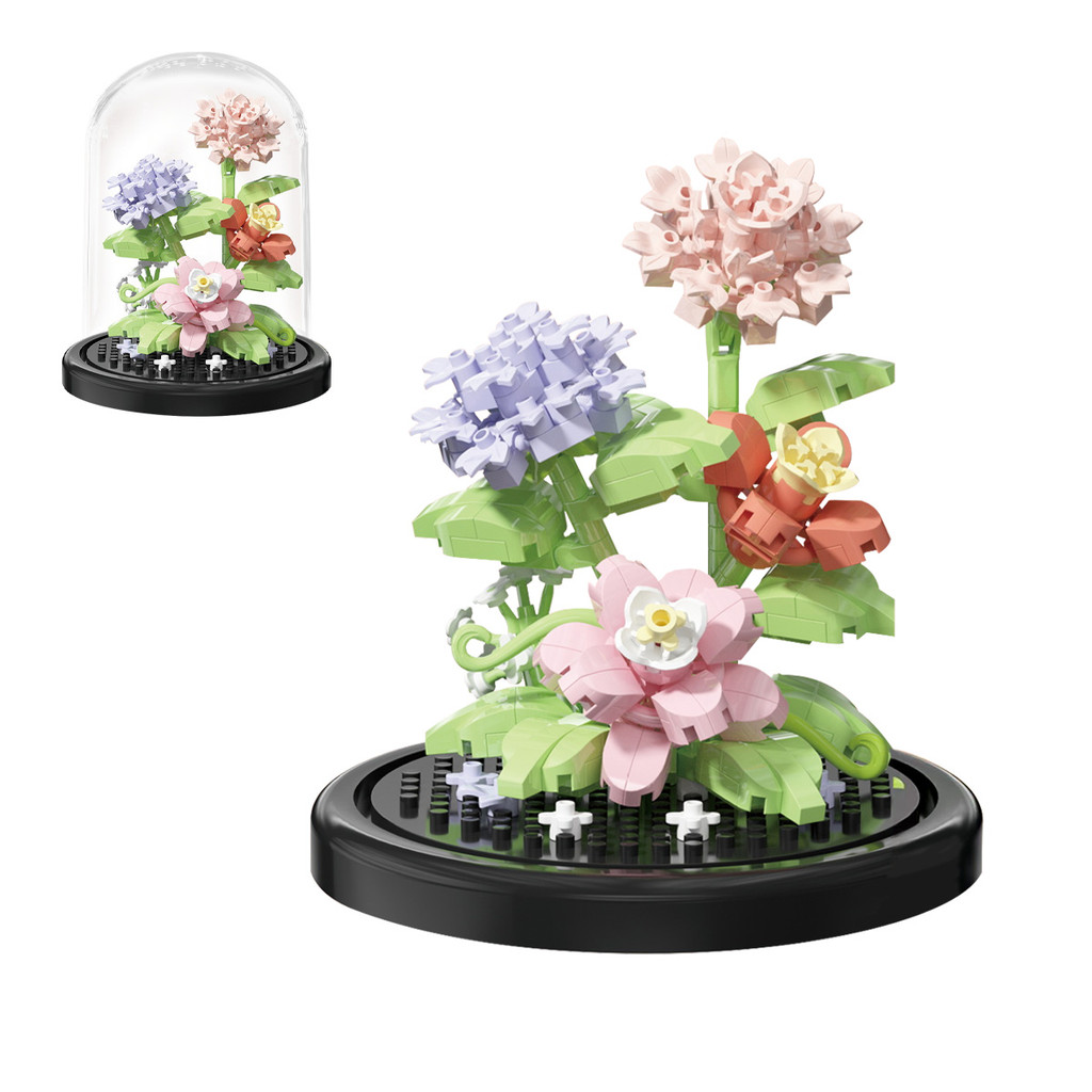 Flores Eternas Montáveis em Blocos - Kit com 285 Peças - Presente Perfeito