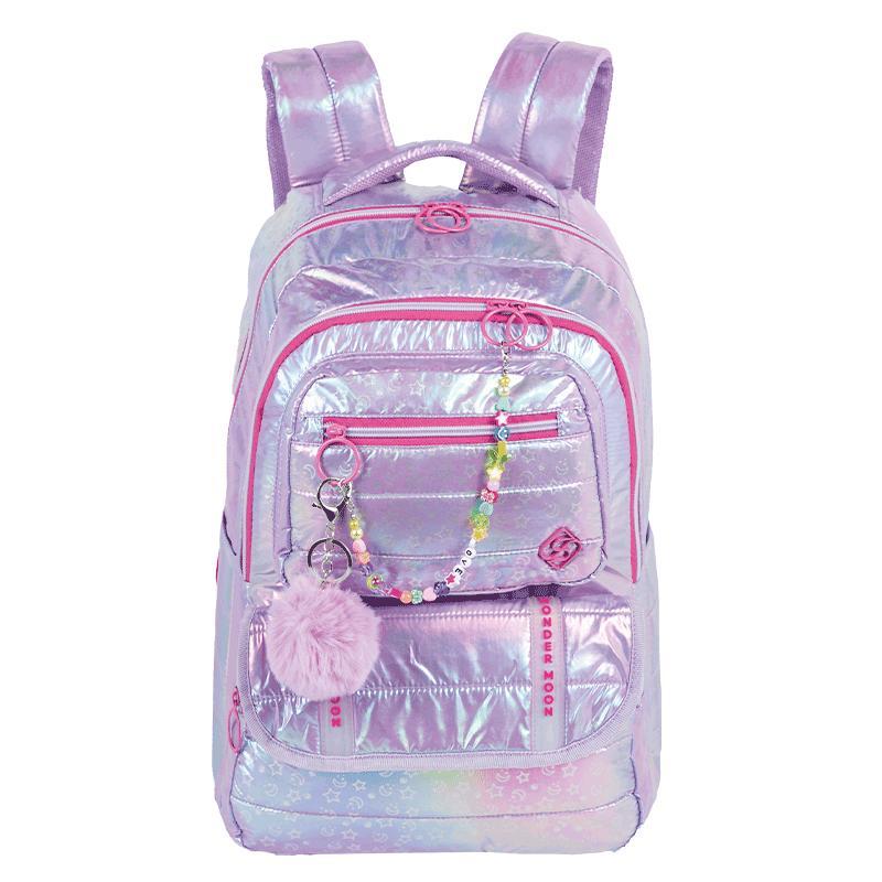 Mochila 2 Compartimentos Sestini Wonder Moon - Metálico em Oferta na Shopee
