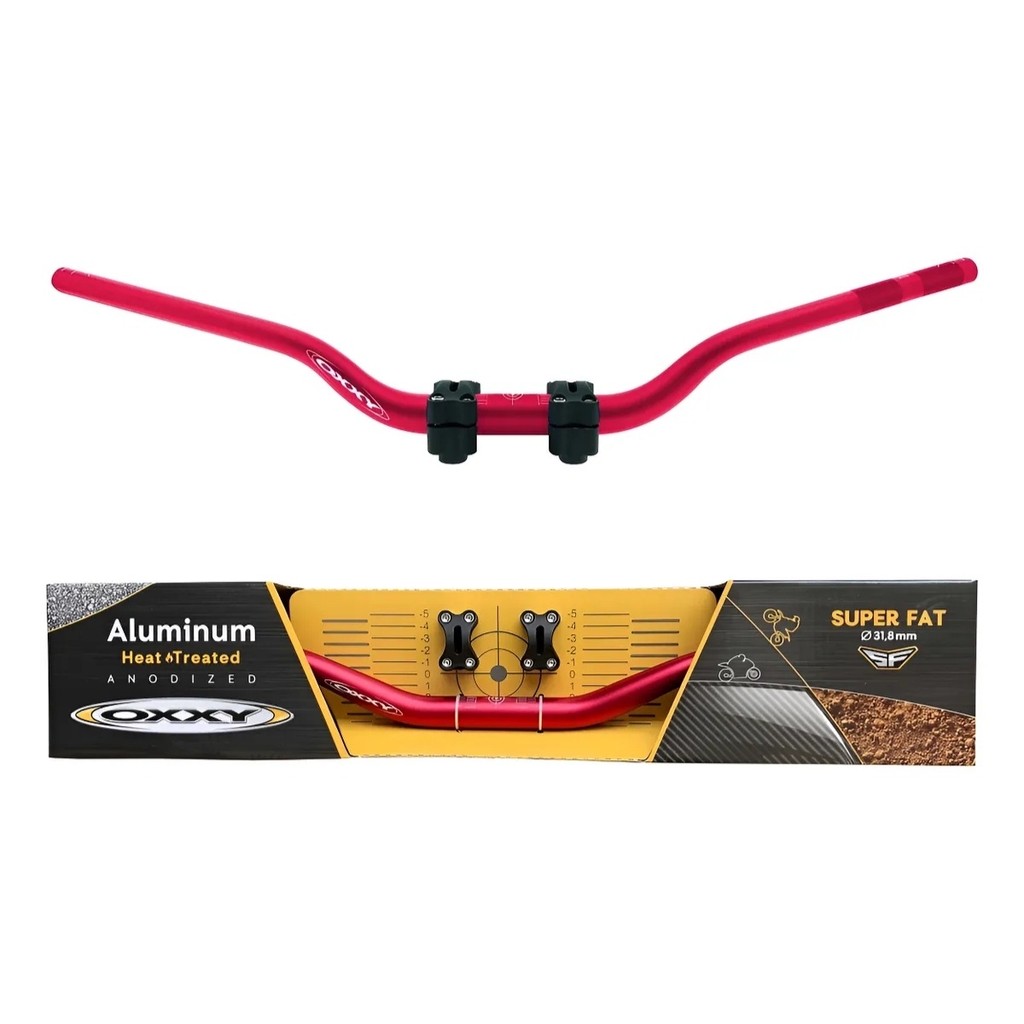 Guidão Oxxy 31.8mm Alto Bros 160 Fazer 250 Xre 300 Vermelho