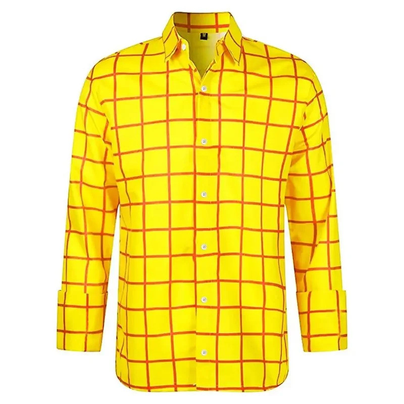 Casual Xadrez Cor Verão Camisa De Manga Longa Masculina 3D Impresso Lapela E Feminina Moda Camiseta Curta Carreira