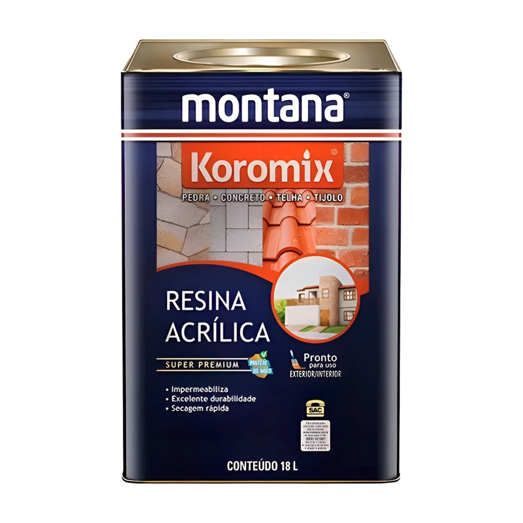 Resina Acrílica Premium Koromix Solvente Incolor Brilhante 18L Montana