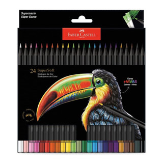Lápis de cor SuperSoft 24 cores 210724 Faber-Castell em Oferta na Shopee