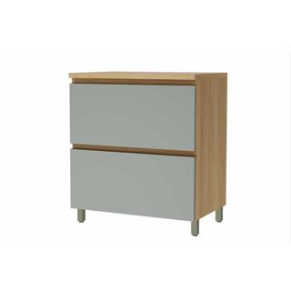 Balcão de Cozinha c/ Tampo Rainha c/ 1 Porta Basculante e 1 Gaveta 80cm Nature/Verde - Nesher em Oferta na Shopee