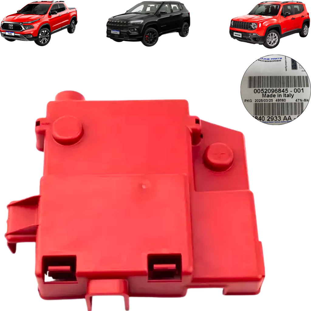 Tampa Capa Bateria Positivo Fiat Toro Jeep Renegade Compass Original Mopar 52096845 Peça Genuína