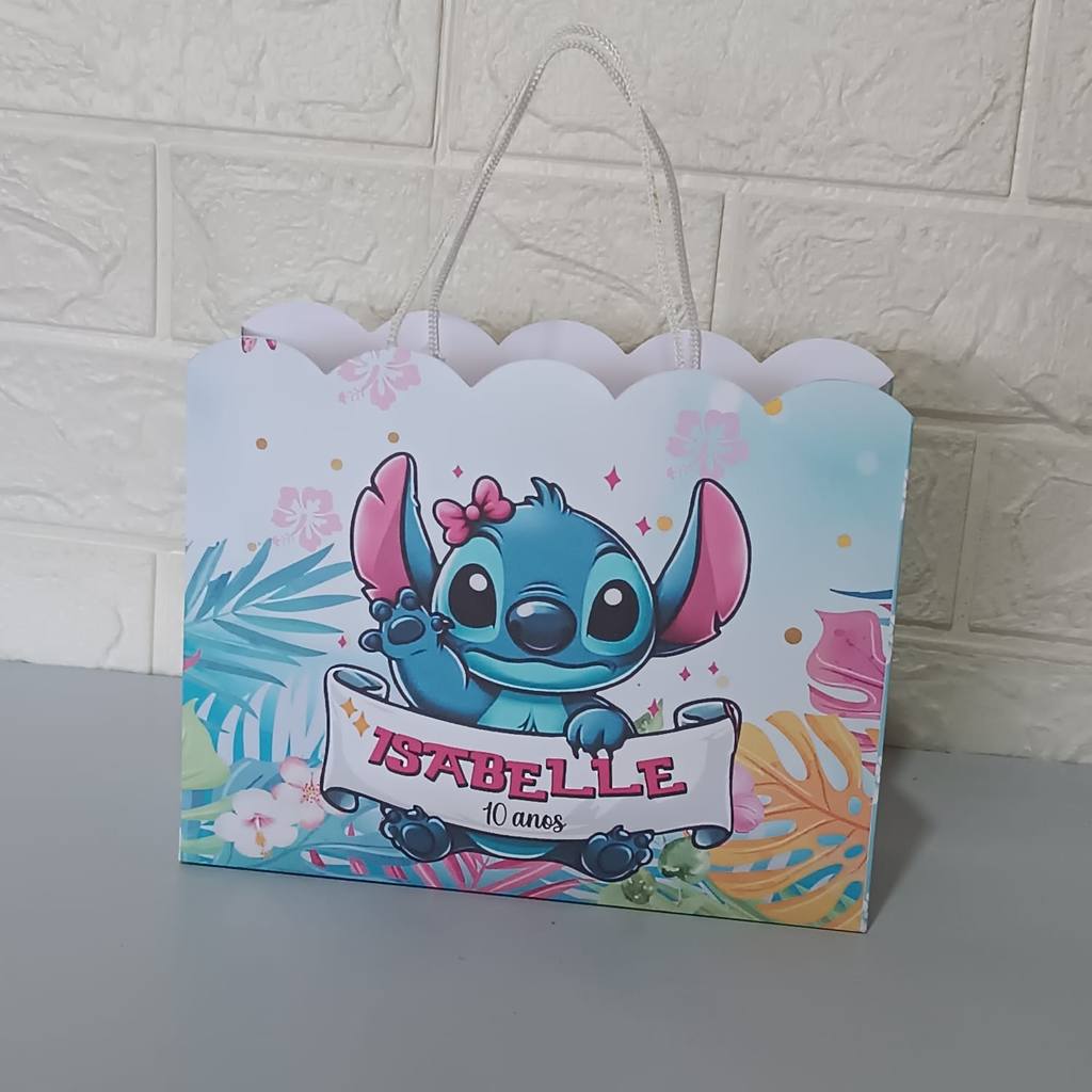 Sacolinha stitch Personalizado | Sacolinha | Lembrancinha | Aniversário stitch PEGUE E MONTE